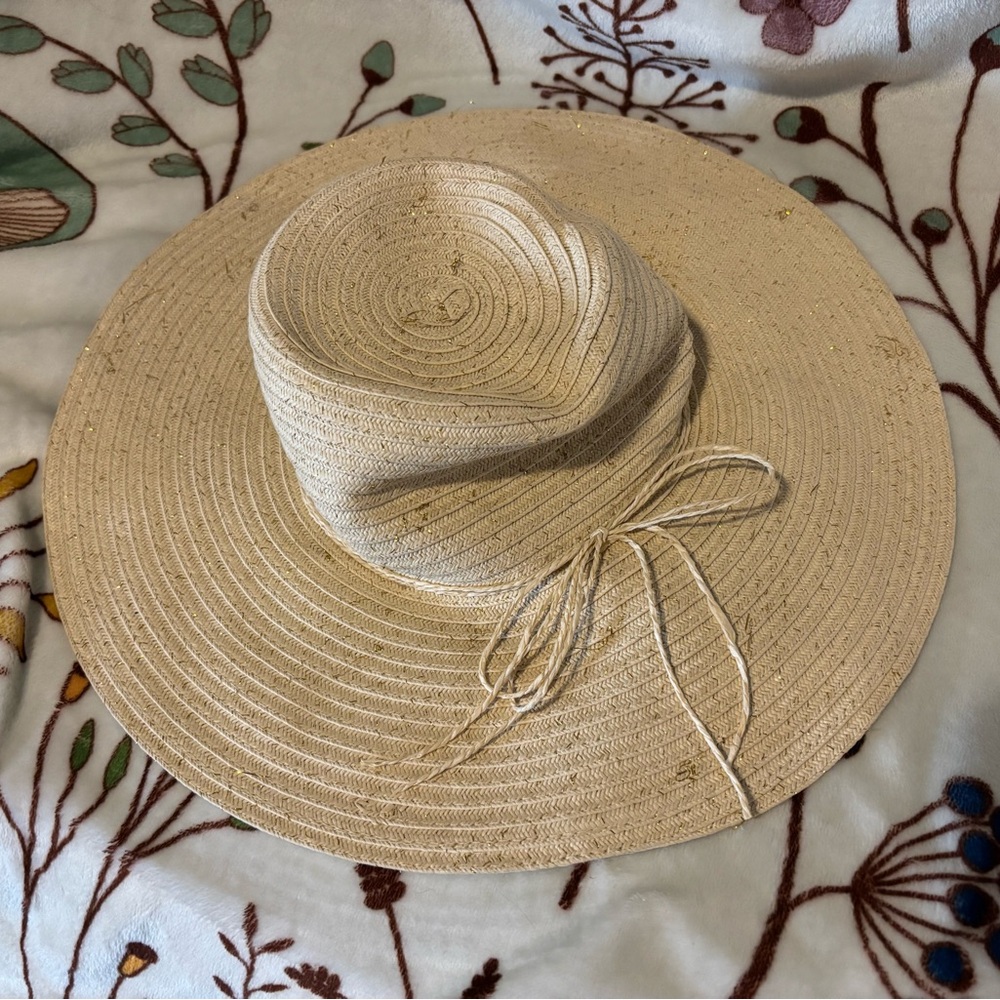 Straw & Gold fleck, Floppy, Sun Hat